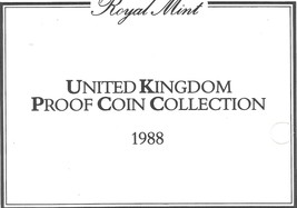 1988 Great Britain 7 Coin 3 Page C.O.A. Document Set - $3.08