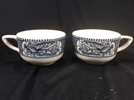 (2) Currier &amp; Ives - Royal Made in USA 2 Cups Coffee Tea Handle - £7.85 GBP