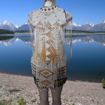 4 in 1 Gold And White Zulu full beaded vest |Handmade Zulu beadsl  - £203.83 GBP