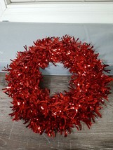 Christmas Tinsel Christmas Wreath Red . New. Christmas House - $20.94