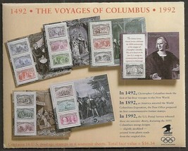 2629a, Set of Six Columbus Souvenir Sheets With Original Envelope - Stua... - $19.99