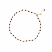 Precious Stars 14k Goldplated Silver Red Garnet Anklet - £34.00 GBP