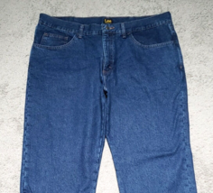 Lee Relaxed Fit Men&#39;s Size 40x29 Fleece Lined Straight Blue Denim Jeans - $18.90