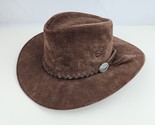 Real Leather Brown Outback Style Brown Bush Hat Size Large Grande Cury Gury - $33.65