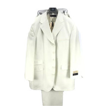 Pallini Men&#39;s Ivory Suit 5 Piece Jacket Vest Pants Tie Hanky Sizes 46L - 48R - £119.89 GBP