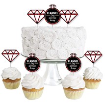 Big Dot Of Happiness Flannel Fling Before The - Dessert Cupcake Topper - £23.76 GBP