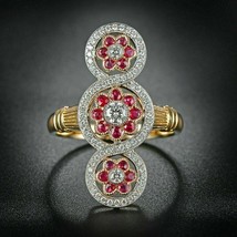 2.30CT Künstlicher Diamant Kunst Deko Unendlichkeit Vintage Ring 14k Ver... - $146.01