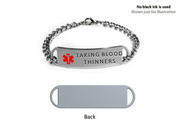 Taken Blood Thinner Medical Alert Id Bracelet. Free Emergency Card! - £23.97 GBP