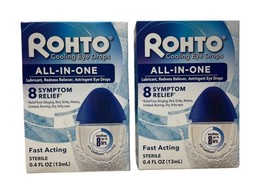 Rohto All-In-One Multi-Symptom Relief Cooling Eye Drops, 0.4 oz Pack 2 - £15.11 GBP