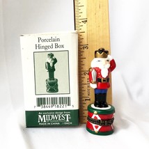 Vintage Mini Porcelain Hinged Christmas Nutcracker Gift Box - £17.30 GBP