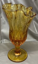 Vintage Fenton Colonial Glass Amber Vase 8” Tall - £25.90 GBP