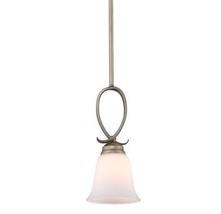 Transitional White Gold Finish Hanging Mini Pendant Light Kitchen Island Accent - $67.58