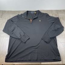 Polo Ralph Lauren Shirt Mens Large Soft Touch Long Sleeve Polo Shirt Black - $18.49