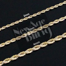 Stainless Steel Gold Plated Rope Chain Necklace Trendy Durable Premium Quality - £5.31 GBP+