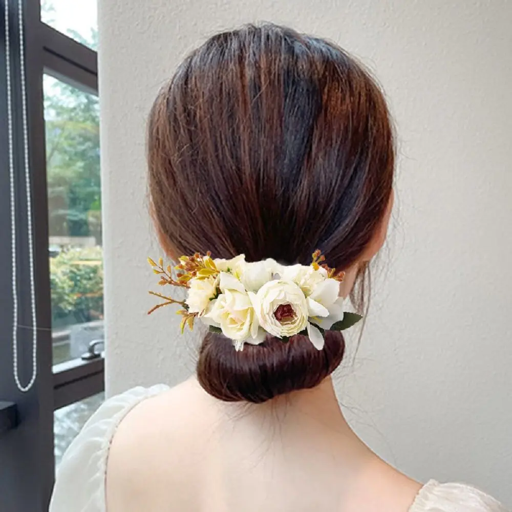 Fashion Rose Flower Hair Pins Brides Hair Comb Wedding Headdress Women Girl Seas - $25.00