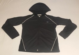 Reebok Hooded Athletic Jacket Play Dry Full Zip  Womens Size Small Black - £11.66 GBP
