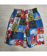 Vintage 90’s Mickey &amp; Co Disney Shorts Travel Plaid Colorful Size Medium - €34,29 EUR