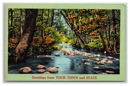 Generic Scenic Greetings Your Town And State Dealer Card UNP Linen Postcard M20 - $6.88