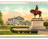 Washington Monument Kansas City Missouri MO UNP Linen Postcard V18 - $2.67