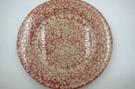 Roseville Pottery Spongeware Pink Dinner Plate 10 Inches - $23.74