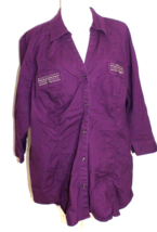 Lane Bryant Blouse Size 22/24 Purple Collared Button Front Sequined Pockets - $13.96