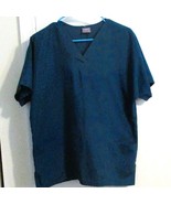 Cherokee Workwear Unisex V-Neck Scrub Top Medium Teal Short Sleeve Cotto... - $157.95 MXN