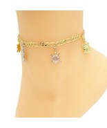 18k Layered Real Gold filled multi colors Turtles anklet bracelet #1010 ... - $15.93 CAD