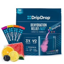 DripDrop Hydration - Electrolyte Powder Packets - Watermelon, Berry, Orange, Lem - £48.75 GBP