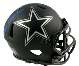 Roger Staubach Hand Signed Eclipse Black Mini Helmet Dallas Cowboys JSA COA - £176.40 GBP