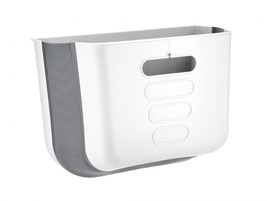 Hanging Kitchen Waste Bin Small Trash Rubbish Bin Foldable Plastic Dustbin White - £9.83 GBP