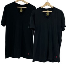 Polo Ralph Lauren T-Shirts large mens Black V Neck Set of 2 - £11.68 GBP