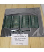 Lot of 50 - 30-pin GoldStar GMM791000NS-70 1MB RAM SIMM Memory - $4,424.34 MXN