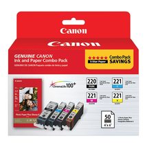 Canon PG-220/CL-221 with Photo Paper 50 Sheets Compatible to MP980, MP56... - £40.45 GBP