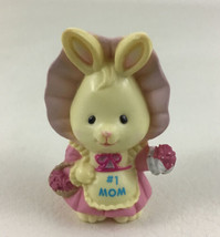 Russ Berrie Bunny Rabbit Figurine #1 Mom Vintage PVC 2&quot; Figure Apron Bonnet Toy - $14.80