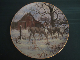 Country Christmas 1990 Collector Plate Lowell Davis "Wintering Deer" Rare Schmid - $60.00