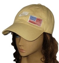 NIKE Heritage 86 Hat US American Flag Embroidered Light Mustard Yellow C... - $29.58