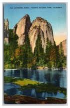 Cathedral Spires Yosemite National Park California CA UNP Linen Postcard R29 - £2.29 GBP
