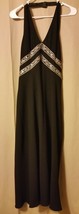 EVAN PICONE! Black Halter Long Dress Lined V&#39;s Of Squins Size 12     B8 - £21.06 GBP