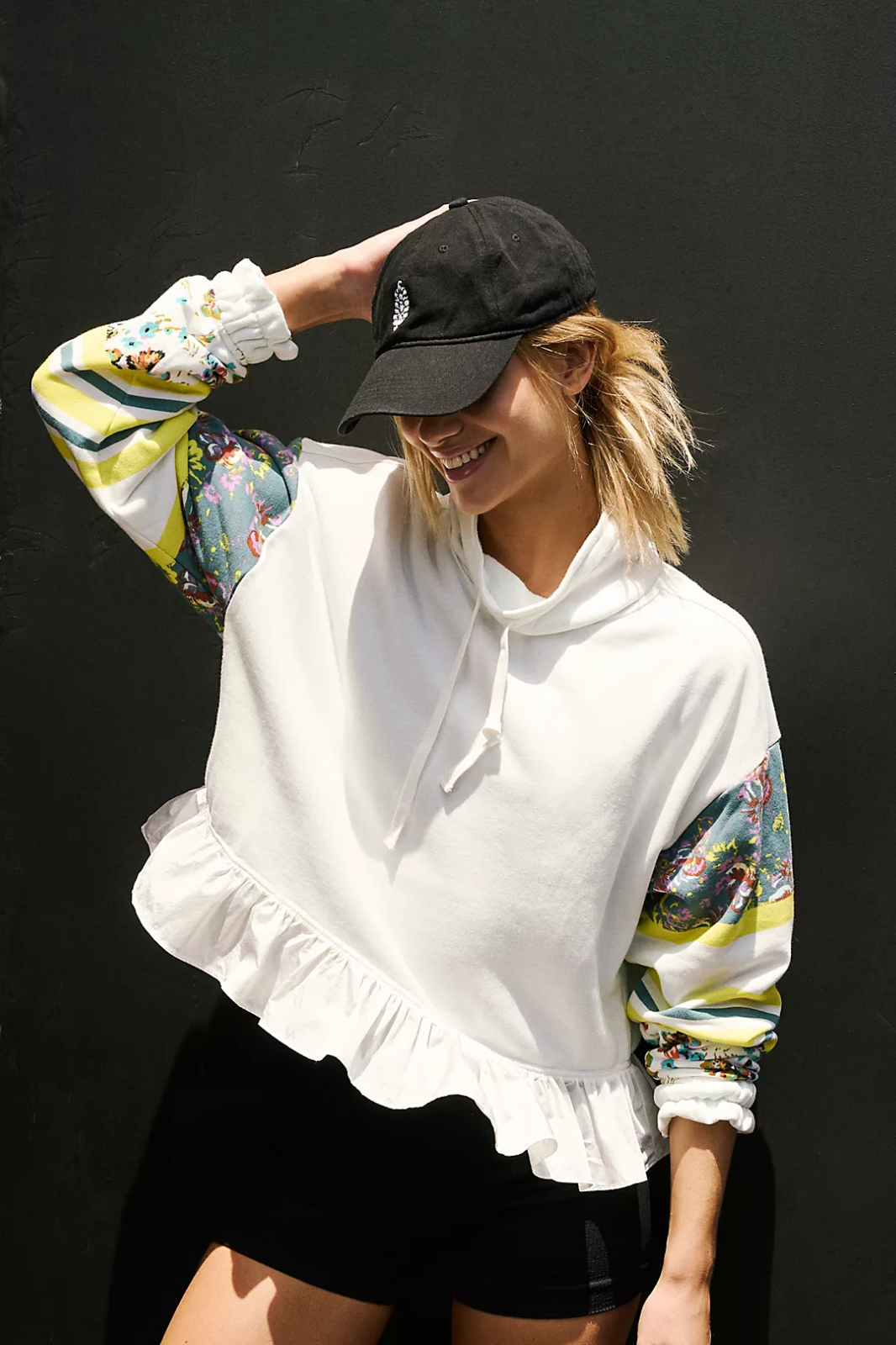 Free People Sz M Oversized Movement Cropped Sway Pullover High Neck Swea... - $40.11