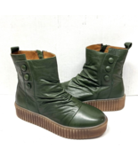 MIZ MOOZ   LEATHER  BOOTIE SIDE ZIPPER FOREST GREEN  37EU / 7US NEW # Z-199 - $59.95