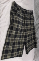 BUGLE BOY MENS BLUE AND BROWN PLAID SQUARED HOT WEATHER SUMMER SHORTS 34 - $16.06