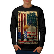 Wellcoda Major Bold Eagle Mens Long Sleeve T-shirt, American Graphic Design - £18.24 GBP