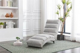 Linen Chaise Lounge Indoor Chair, Modern Long Lounger - £199.33 GBP