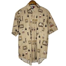 Tommy Hilfiger Linen Blend Nautical Short Sleeve Shirt Size Medium Men’s - $20.00