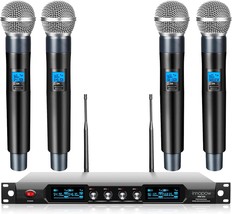 Innopow 4-Channel Wireless Microphone System, Quad Uhf Metal Cordless Mi... - £203.69 GBP