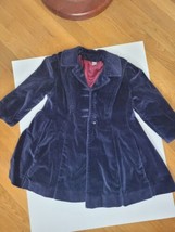 Girls vintage Rothchild blue velvet coat size 5 - $16.83