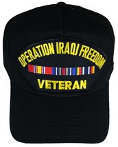 EC Operation Iraqi Freedom Veteran with GWOT Ribbon HAT - Black - Veteran Owned  - £17.82 GBP