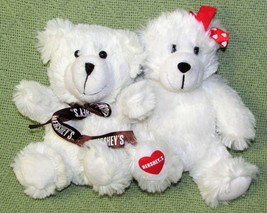Hershey&#39;s Chocolate Kisses Plush Teddy Bear Set White Stuffed Animal Girl &amp; Boy - £10.37 GBP