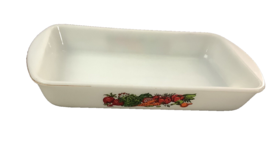 Vtg Glasbake Loaf Pan Casserole Dish J522 1.5 Qt. Nice Vegetable Pattern USA - £12.18 GBP