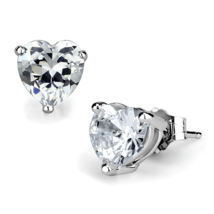 LOS882 - Rhodium 925 Sterling Silver Earrings with AAA Grade CZ  in Clear - $412.07 MXN